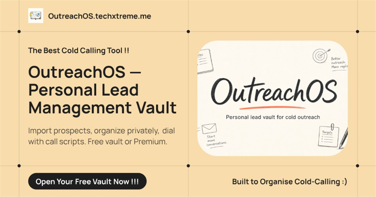 OutreachOS — personal lead vault